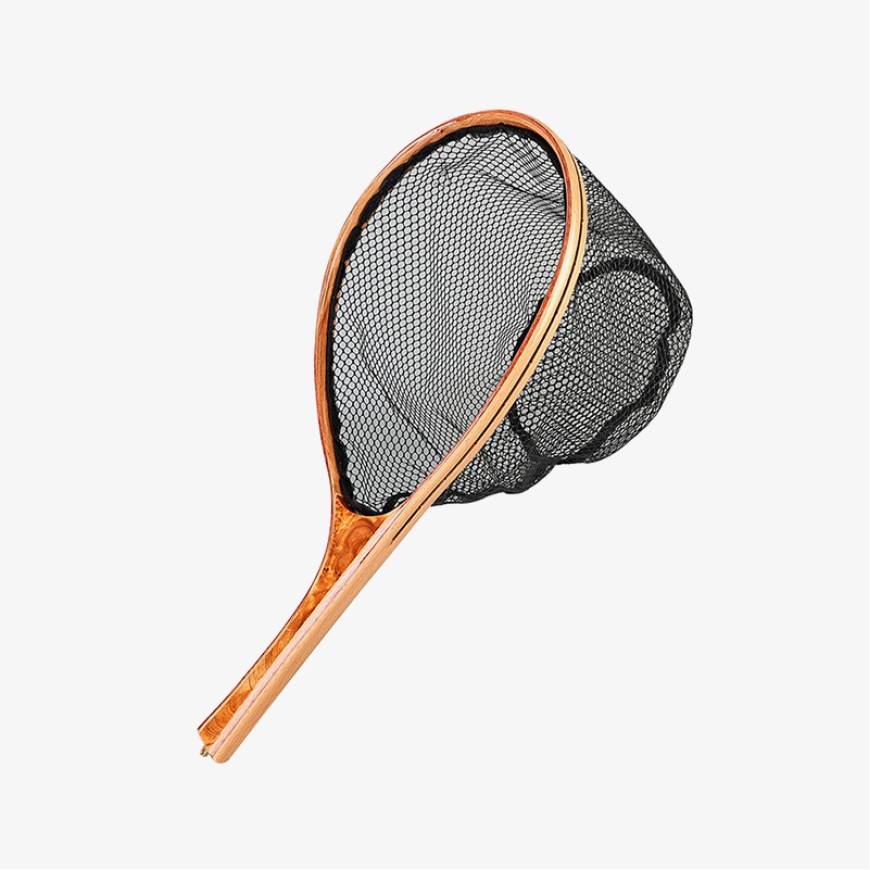 High-quality wooden handle landing net
