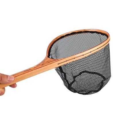 High-quality wooden handle landing net