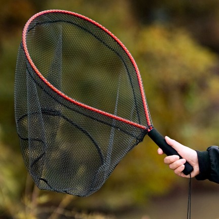 Aluminum alloy reinforced short-handled landing net