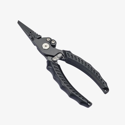 Durable black stainless steel fishing pliers