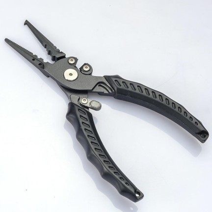 Durable black stainless steel fishing pliers