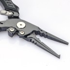Durable black stainless steel fishing pliers