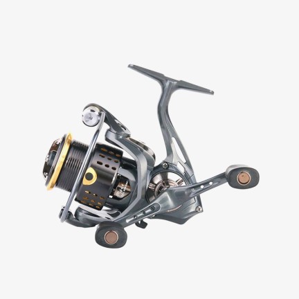 Double-handle metal left-handled fishing reel