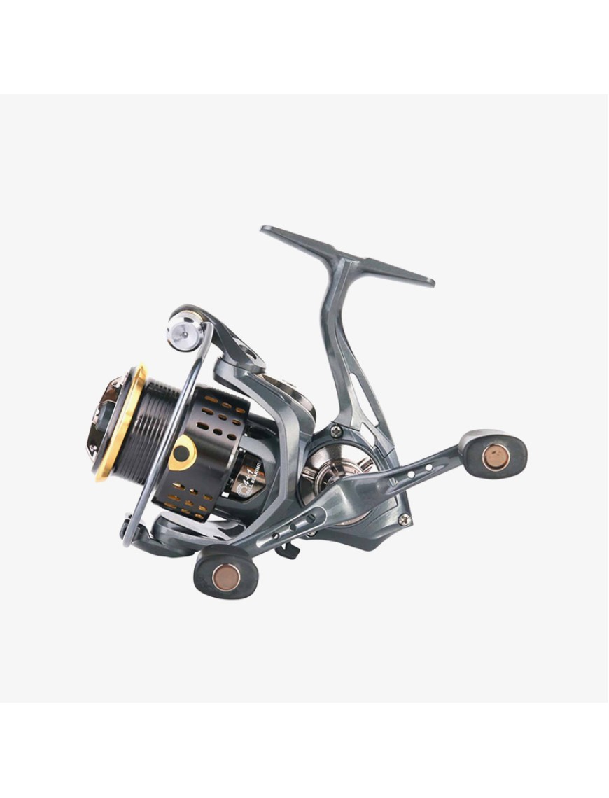 Double-handle metal left-handled fishing reel