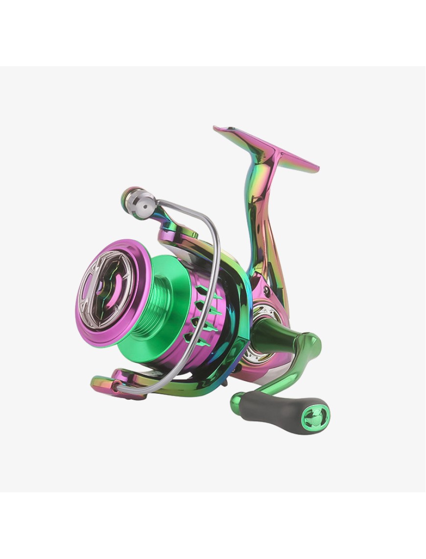 Colorful all-metal spinning fishing reel