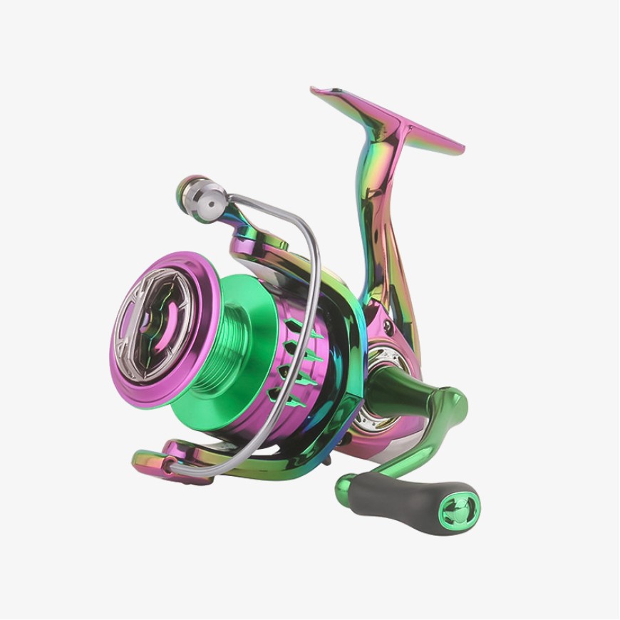 Colorful all-metal spinning fishing reel
