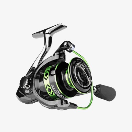 Green right-handed metal fishing reel
