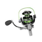 Green right-handed metal fishing reel