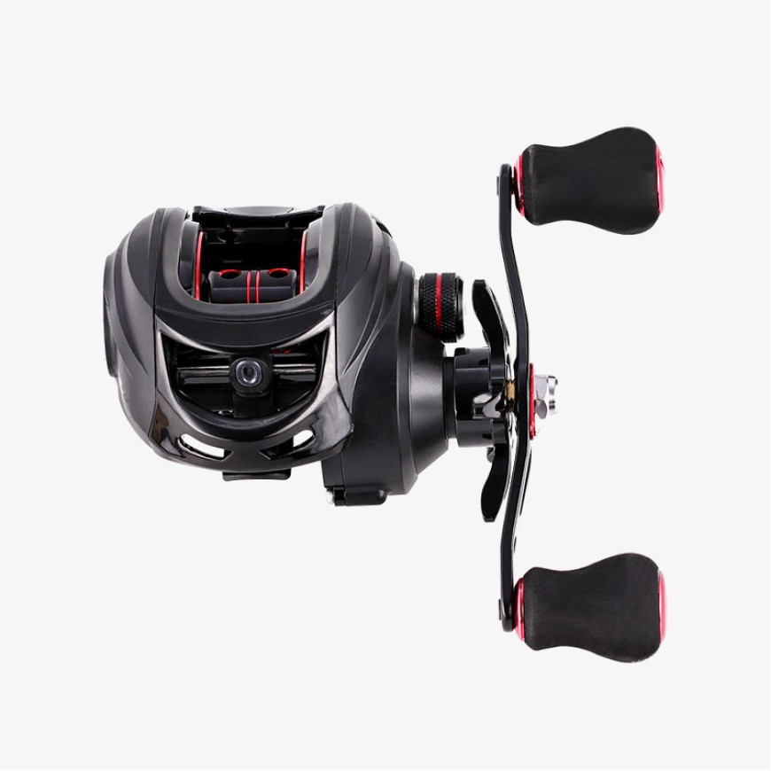 Wear-resistant and non-slip double-handle fishing reel