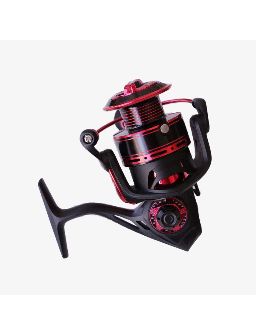 Red aluminum alloy rocker arm metal fishing reel