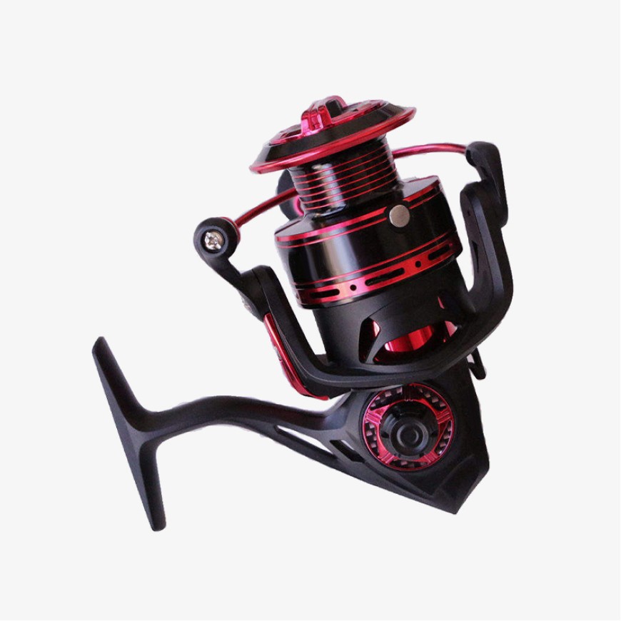 Red aluminum alloy rocker arm metal fishing reel