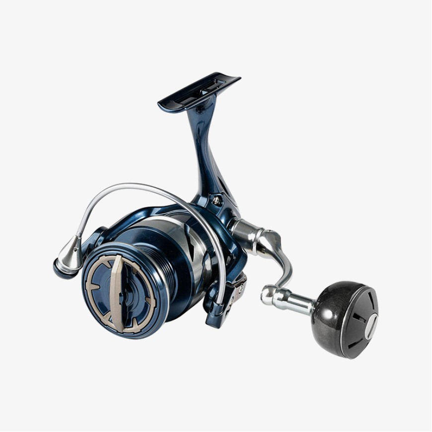 Blue high-strength aluminum spinning fishing reel