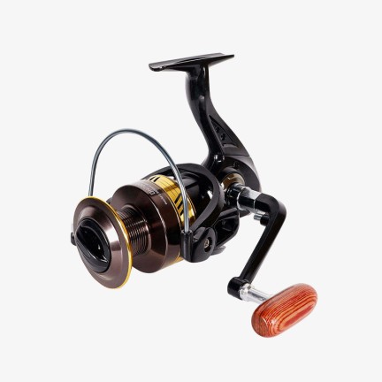 Foldable interchangeable rocker arm rotating fishing reel