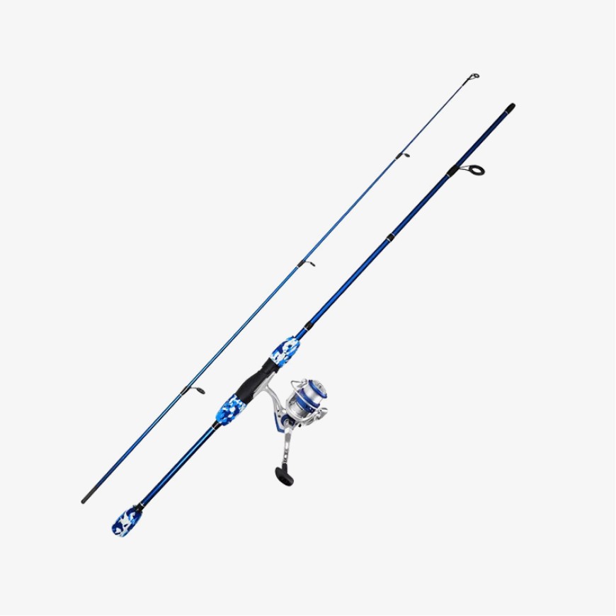 Stylish printed fiberglass fishing rod set