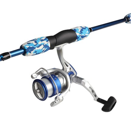 Stylish printed fiberglass fishing rod set