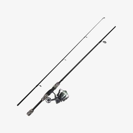 Camouflage printed fiberglass fishing rod set