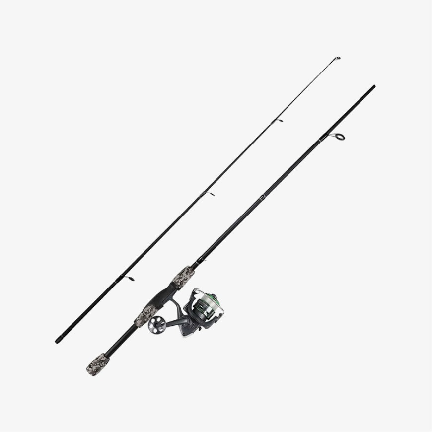 Camouflage printed fiberglass fishing rod set