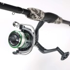 Camouflage printed fiberglass fishing rod set