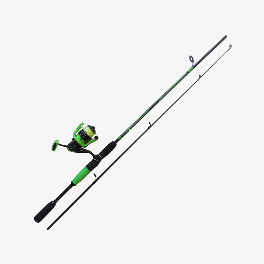 Two-section anti-slip straight handle fishing rod set