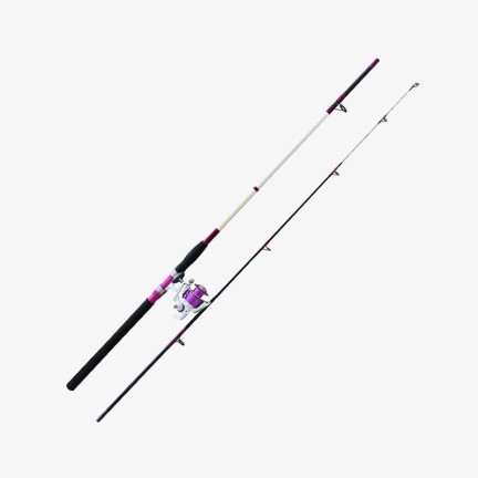 Two-section solid fiberglass fishing rod set