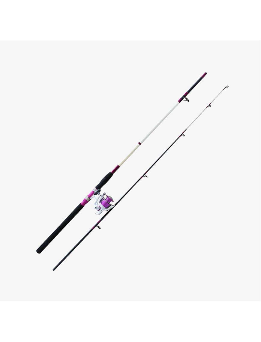 Two-section solid fiberglass fishing rod set