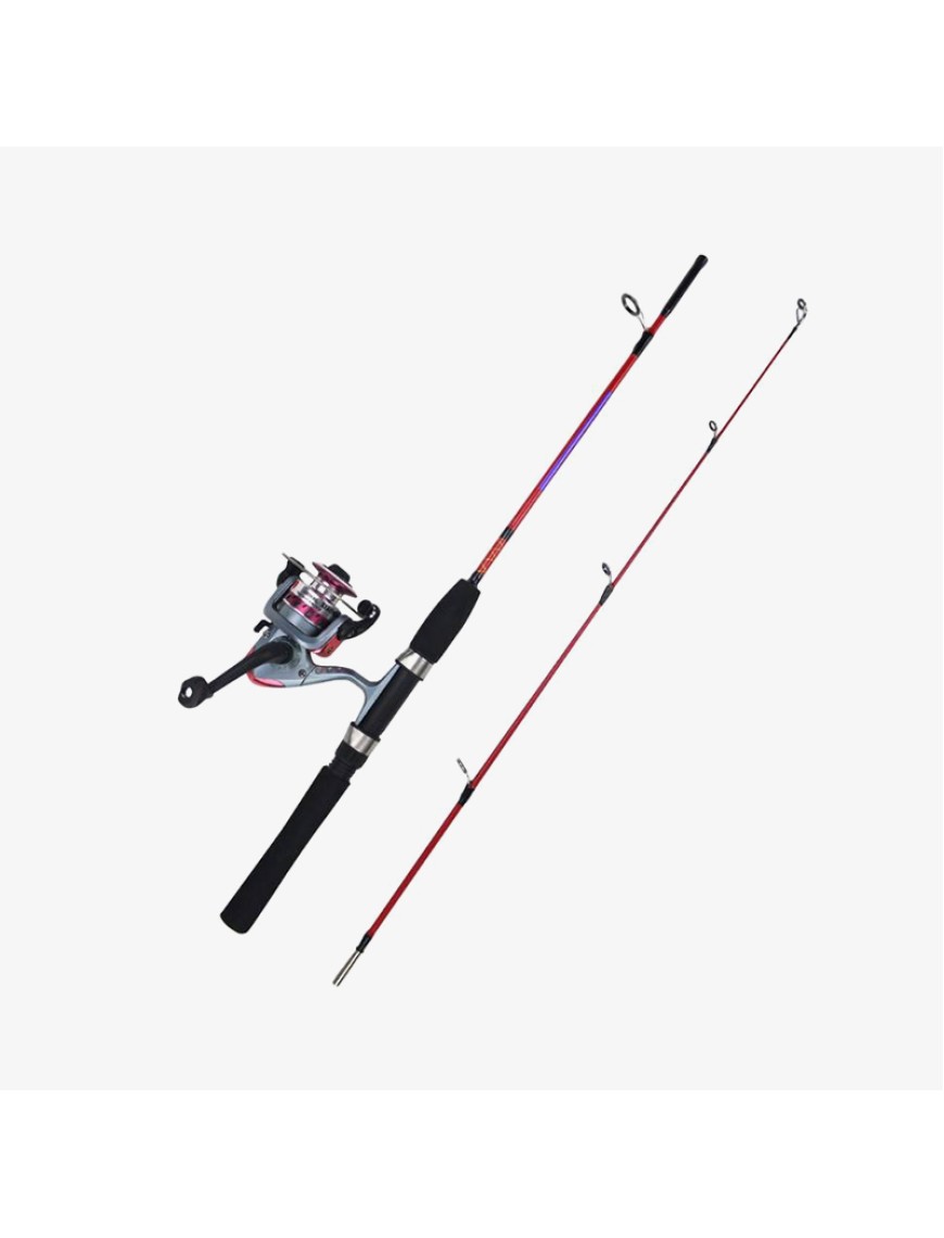 Solid carbon fiber 2-section fishing rod set