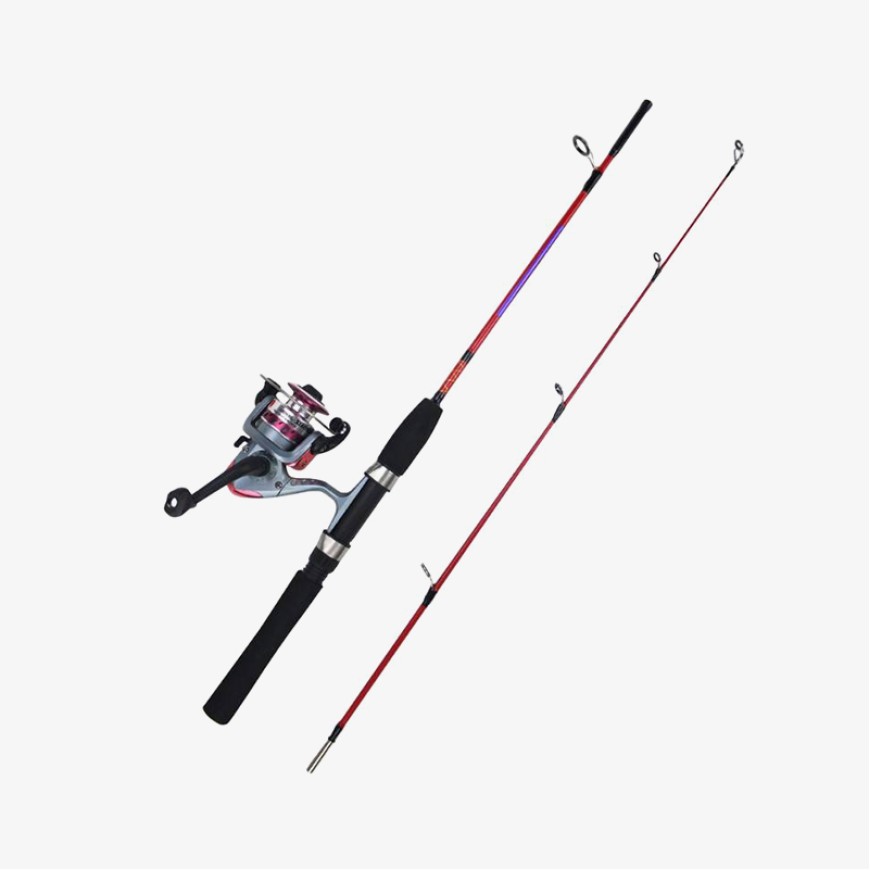 Solid carbon fiber 2-section fishing rod set