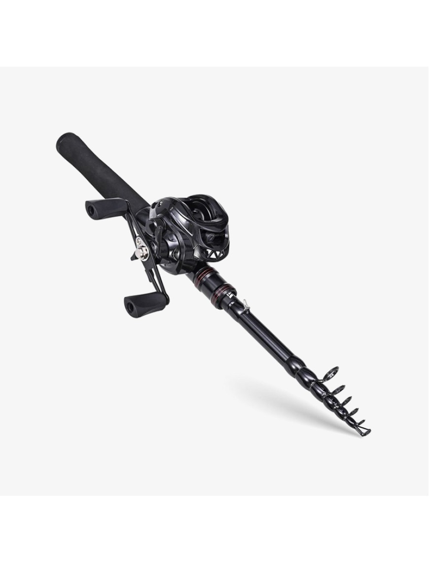 Portable telescopic fishing rod set