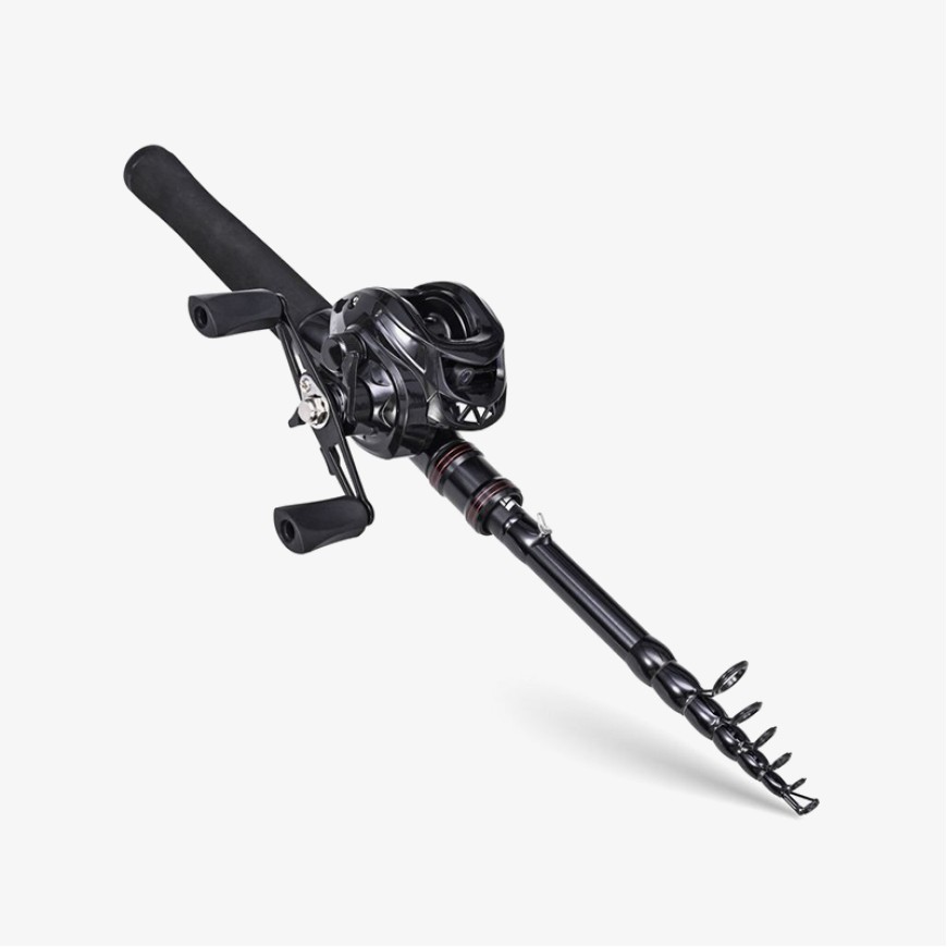 Portable telescopic fishing rod set