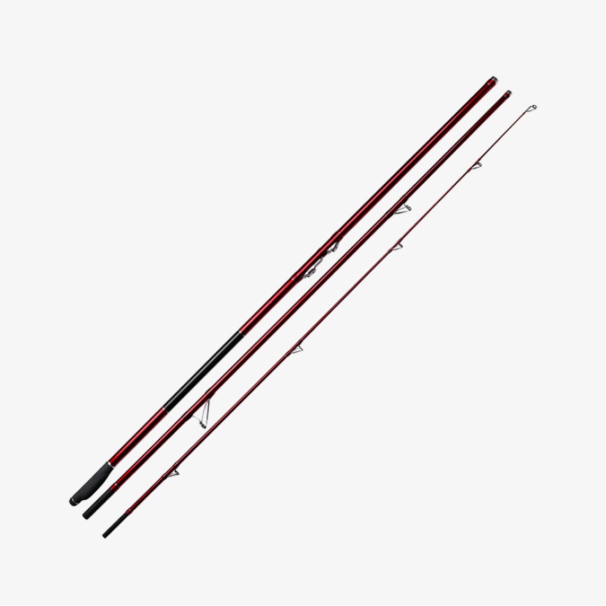 Red carbon fiber three-section fishing rod