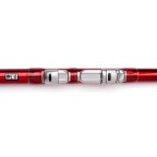 Red carbon fiber three-section fishing rod