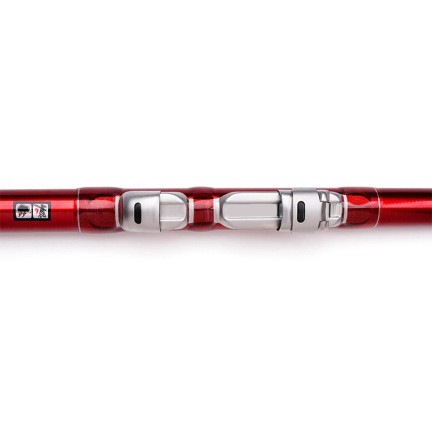 Red carbon fiber three-section fishing rod