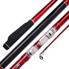 Red carbon fiber three-section fishing rod