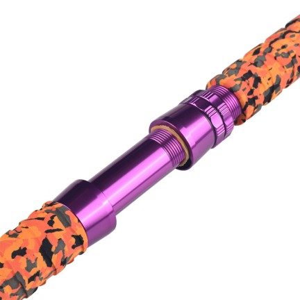 Orange leopard print two-section fishing rod