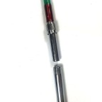 Green two-section fiberglass fishing rod
