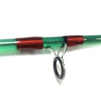 Green two-section fiberglass fishing rod