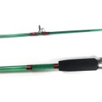 Green two-section fiberglass fishing rod