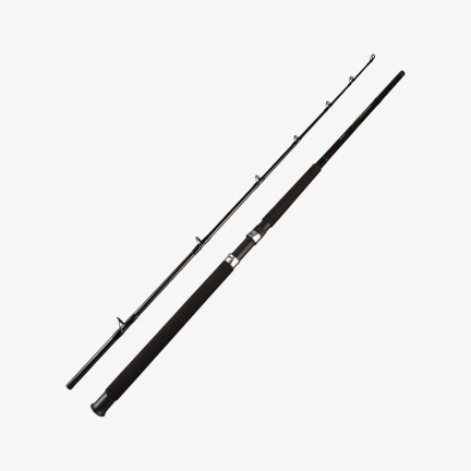 Black two-section fiberglass fishing rod
