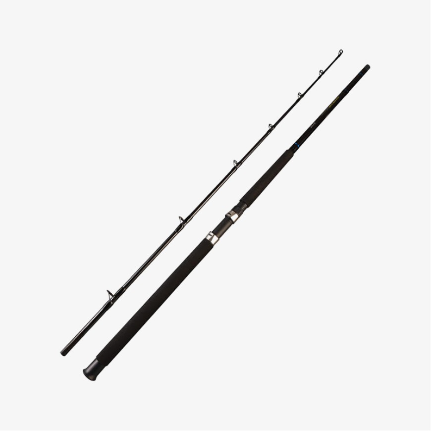 Black two-section fiberglass fishing rod