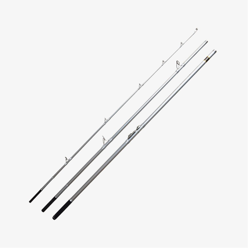 Silver three-section carbon fiber fishing rod