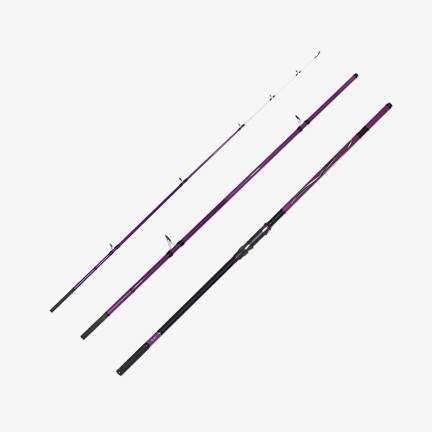 Purple powerful three-section fishing rod