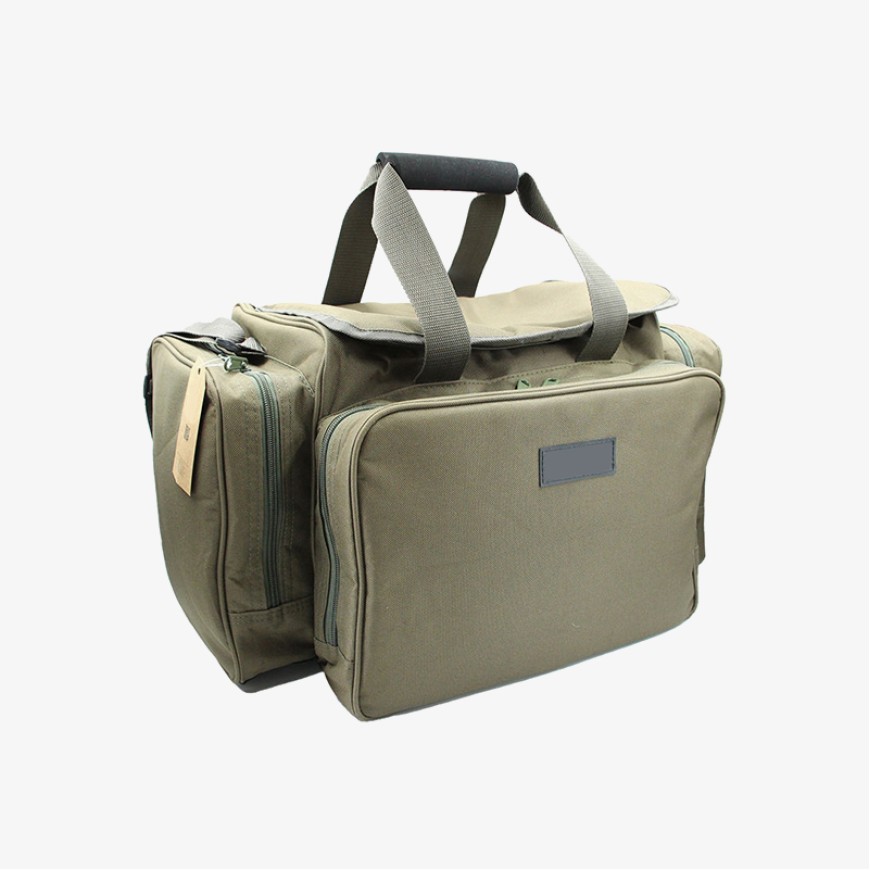 Green portable multi-pocket fishing tackle bag