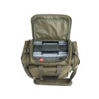 Green portable multi-pocket fishing tackle bag