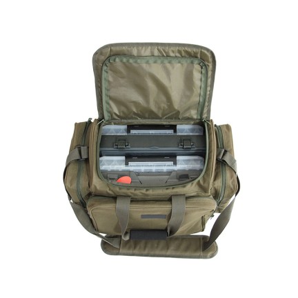 Green portable multi-pocket fishing tackle bag