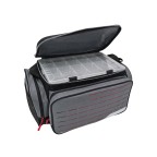 Gray large capacity crossbody fishing tackle bag