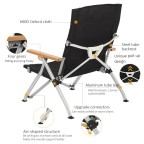 Adjustable backrest portable fishing folding chair