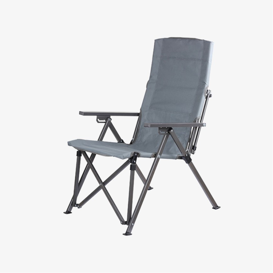 Gray high-back fishing folding chair