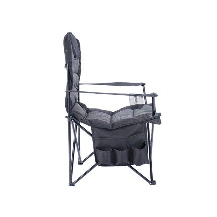 Gray fishing folding chair with cushion