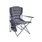 Gray fishing folding chair with cushion