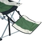 Green fishing folding chair with footstool